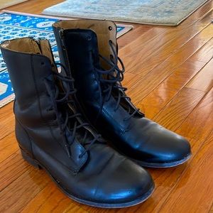 FRYE black 100% Leather lace-up boots